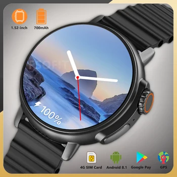 1,52-дюймовая Сетевая SIM-карта 4G GPS Смарт-часы 200 Вт Камера Wifi NFC Прочное Хранилище 128 Г ROM Google Play IP67 Android Smartwatch 1