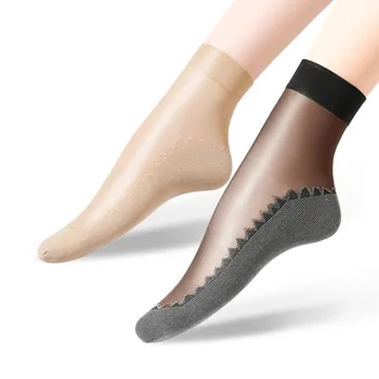 10 пар летних шелковых носков из прозрачного стекла, женские крутые однотонные ультратонкие дышащие Сексуальные кожаные носки по низкой цене Оптом