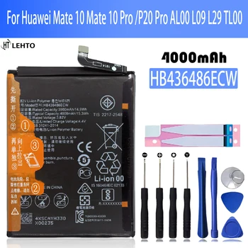 100% Оригинальный Аккумулятор HB436486ECW 4000 мАч Для Huawei Mate 10 Mate 10 Pro/P20 Pro AL00 L09 L29 TL00 Батареи + Инструменты 1