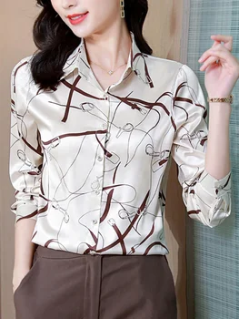 Скидка Pyl блузка с длинным рукавом в стиле барокко, женская повседневная модная рубашка с цепочкой и принтом, рубашка с лацканами, женская осенняя уличная одежда/пригородный топ > Ручки для рисования < Mir-kp.ru 11