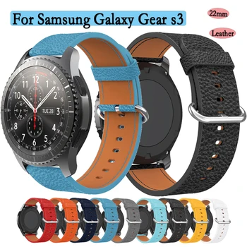 22 мм кожаный ремешок для Samsung Galaxy Gear s3 / Samsung Watch 46 мм Замена ремешка для часов Amazfit GTR 47 мм