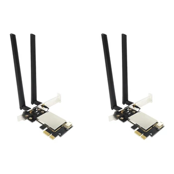 2X Адаптер для карты PCIE Wifi, двухдиапазонная беспроводная сетевая карта Bluetooth, Repetidor Adaptador для настольного ПК, Антенна Wi-Fi M.2