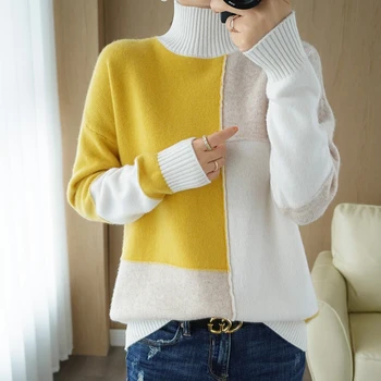BARESKIY, осенне-зимний новый кашемировый свитер, женский пуловер с высоким воротом, приталенный свитер, базовый вязаный свитер, женский кардиган