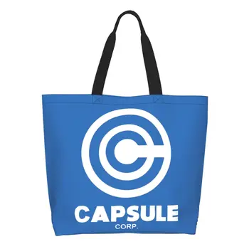 Capsule Corp Бакалейная лавка Сумки для покупок Женские забавные холщовые сумки для покупок через плечо Сумка большой емкости