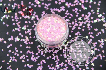 TCI18 Перламутровые радужно-розовые цвета, форма звезд, размер 3,0 мм, блестки для нейл-арта, гель для макияжа ногтей или украшения своими руками