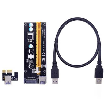 VER006 PCI-E Riser Card 006 PCIE От 1X До 16X Удлинитель 15Pin SATA Power 100 см 60 см USB 3.0 Кабель Для Майнинга LTC ETH Miner