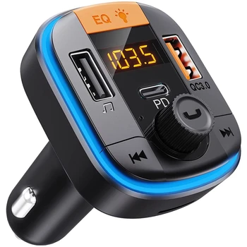 Адаптер FM-передатчика Bluetooth 5,0 С PD20W + QC3.0 Двойной Быстрой Зарядкой Беспроводной Радио-Аудиоприемник Автомобильный MP3-Плеер