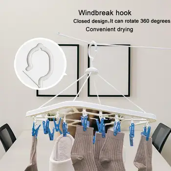 Вешалка для одежды Tea Flower с прищепками - Идеальная сушилка и вешалка для носков для эффективной сушки на воздухе