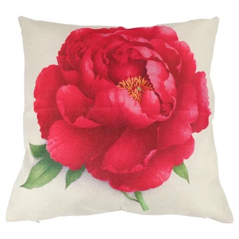 Винтажная декоративная наволочка из цветочного льна, наволочка для домашнего дивана, декоративная роза 1