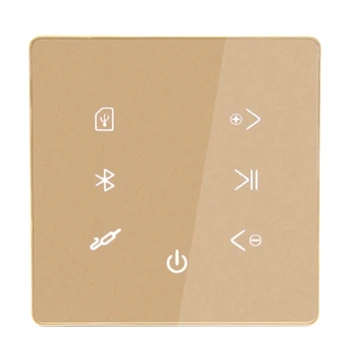 Встроенный усилитель Bluetooth USB SD карта музыкальная панель Фоновая аудиосистема для умного дома стерео для ресторана отеля Gold