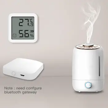 Датчик температуры и влажности Tuya, мини-ЖК-цифровой дисплей, совместимый с приложением Bluetooth, Дистанционное управление, Термометр-гигрометр