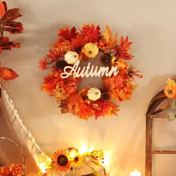 Износостойкое экологичное изысканное украшение в виде гирлянды из кленовых листьев на Хэллоуин для стены.