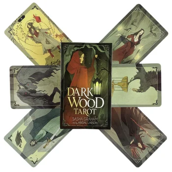 Колода карт Таро из темного дерева Настольная игра для гадания Оракулом, Веселое гадание для начинающих, издание для вечеринок 1