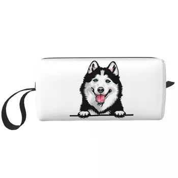 Косметичка для женщин Siberian Husky, органайзер для косметики, Милые сумки для хранения туалетных принадлежностей для собак породы Аляскинский маламут 1