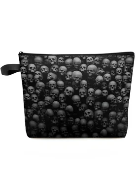 Косметичка для путешествий Skull Wall Skull Horror большой емкости, портативная сумка для хранения макияжа, женский водонепроницаемый пенал 1