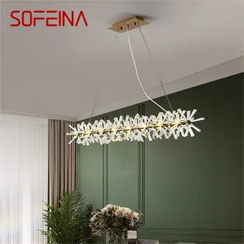 Люстра SOFEINA, Прямоугольная подвесная лампа, Постмодернистский Креативный филиал, Домашний светодиодный светильник для гостиной, столовой