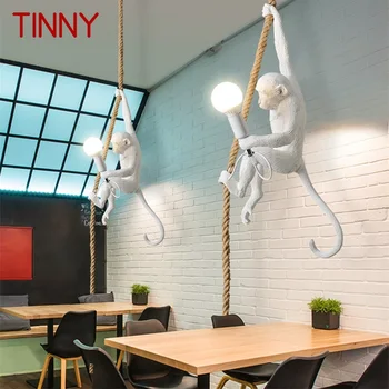 Металлические подвесные светильники в современной креативной форме обезьяны, декоративные для домашней столовой