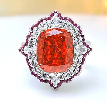 Модное легкое Роскошное Красочное кольцо из серебра 925 пробы с драгоценными камнями, инкрустированное высокоуглеродистыми бриллиантами для свадебных украшений 1