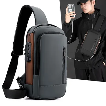 Мужские сумки через плечо, водонепроницаемая оксфордская сумка через плечо с USB, противоугонная сумка-слинг, короткая дорожная сумка-мессенджер, нагрудная сумка для мужчин bolsa 가방