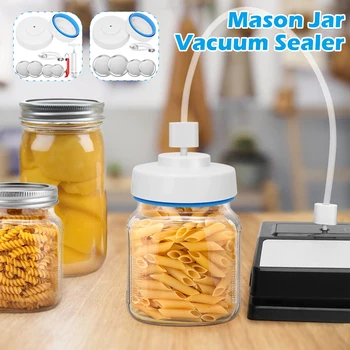 Набор вакуумных упаковщиков Mason Jar Портативная машина для вакуумной укупорки Mason Jar, устройство для укупорки консервных банок для хранения продуктов с ручным воздушным насосом