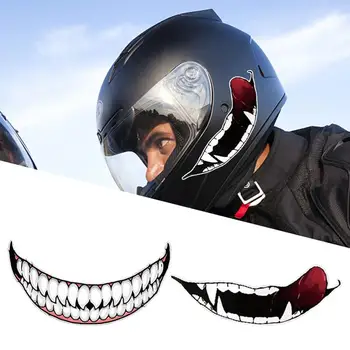 Наклейки на мотоциклетный шлем, индивидуальные зубы, автомобильная декоративная наклейка, самоклеящаяся наклейка на зубы мотоцикла, автомобильная наклейка, наклейки своими руками, дек