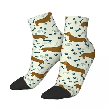 Носки из полиэстера с низкой трубкой, носки с рисунком мультяшной собаки таксы, Дышащие Повседневные Короткие носки