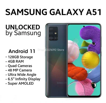 Оригинальный Samsung Galaxy A51 SM-A515U 128 ГБ + 4 ГБ 48 МП Разблокированный смартфон-Нераспечатанный 1