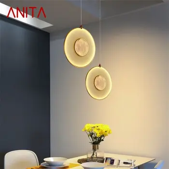 Подвесной светильник ANITA Nordic, современный круглый светодиодный светильник креативного дизайна, украшение для гостиной, столовой, спальни.