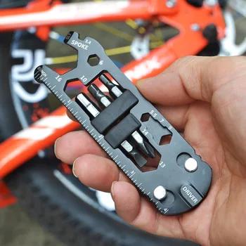 Портативный инструмент для ремонта велосипедов 16 в 1 Отвертка из нержавеющей стали Гаечный ключ Многофункциональный гаечный ключ EDC Инструменты для MTB Горный велосипед