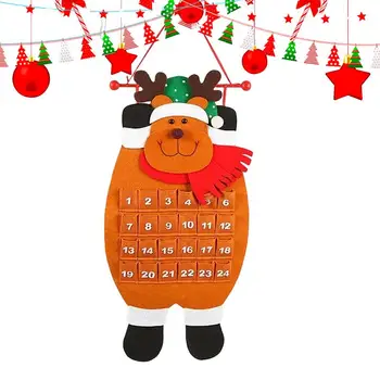 Праздничные Рождественские украшения 2024 года для дома, Подвесной фетровый адвент-календарь, Подвески с календарем обратного отсчета Рождества, Рождественский декор