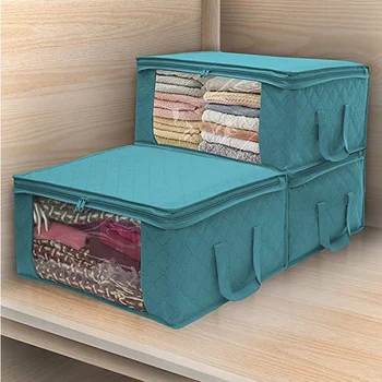 Прочные новые сумки для хранения большой емкости, сумка-одеяло 49 × 36 × 21 см, Бамбуковое складное нетканое одеяло для хранения древесного угля