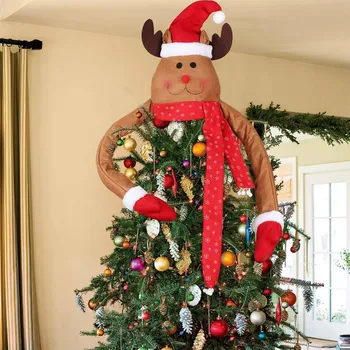 Рождественская Звезда на верхушке елки Украшения из Рождественского Лося Рождественский Фетр Подвеска в виде Рождественской елки Счастливое Украшение для дома 2023