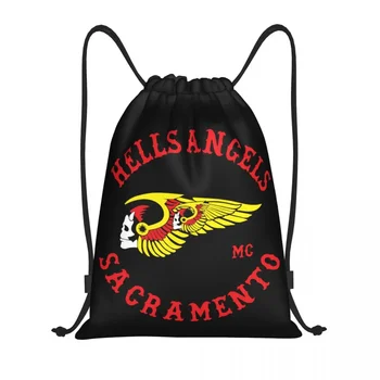 Рюкзак с логотипом Hells Angels World на шнурке, спортивная спортивная сумка для мужчин и женщин, тренировочный рюкзак для мотоклуба