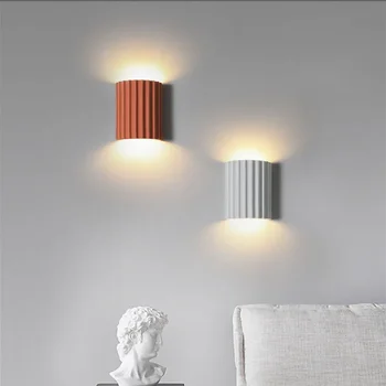 Современный креативный красочный настенный светильник из смолы Macaron, спальня, изголовье кровати, коридор, Светодиодный светильник, фоновое освещение для гостиной, Декор 1