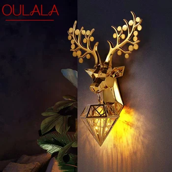 Современный настенный светильник OULALA с пятнистым оленем, персонализированный и креативный светильник для украшения гостиной, спальни, прихожей, прохода 1