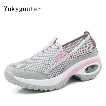 Спортивные кроссовки для бега, женская уличная Дышащая удобная обувь для пары, легкие спортивные кроссовки, увеличивающие рост женщин