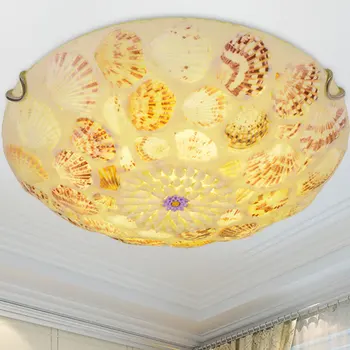 Средиземноморский потолочный светильник из богемского стекла, домашний декор в стиле лофт для гостиной, Креативное освещение в виде ракушки, Светильники для кухни, спальни