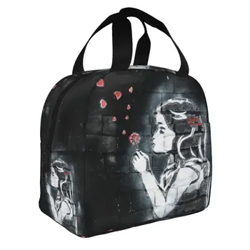 Сумки для ланча Girl Blowing Hearts От Banksy, изолированные сумки для ланча, большой контейнер для ланча, термосумка, ланч-бокс, школьная сумка для бенто на открытом воздухе