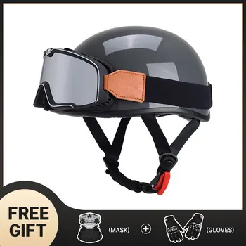 Шлем для мотобайка шлем с половиной лица Casco Para Motocicleta Certificado ABS в виде ракушки для мужчин и женщин
