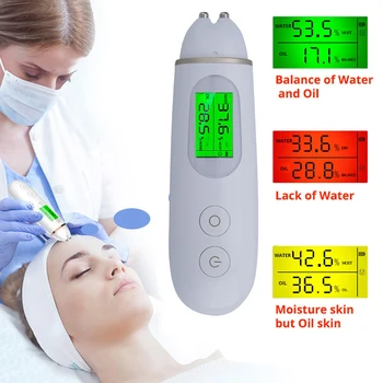 Электрический ЖК-дисплей, цифровой тестер по уходу за кожей для определения содержания влаги, масла, флуоресцентных агентов, анализатор увлажнения лица