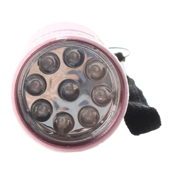 4X Наружный мини-фонарик с розовым резиновым покрытием на 9 светодиодов 2