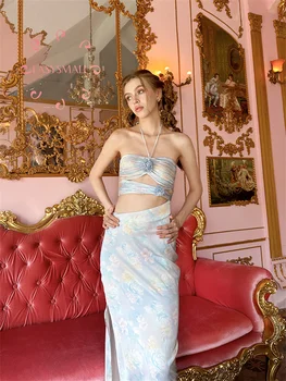 Easysmall For love lemons Таиланд Пунчита Длинное платье с цветущей Розой на шее, сексуальное платье, облегающее грудь 2
