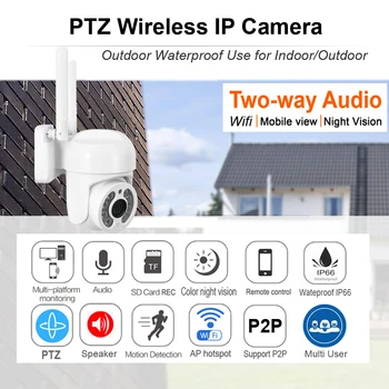 PTZ Беспроводная IP-камера AI Обнаружение человека Автоматическое отслеживание Безопасности iCSee Водонепроницаемое ИК ночное видение Wifi HD Cctv Домашняя камера Cloud Rec 2