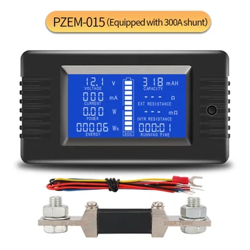 PZEM015 Цифровой DC 0-200 В Напряжение Тока с 300A Шунтирующий Автомобильный Аккумулятор Тестер Измеритель Напряжения Монитор 12V 24V 48V 2