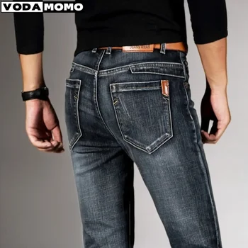 Весна-осень 2024 Мужские джинсы, эластичные мешковатые брюки y2k, деловые Модные Прямые Обычные джинсовые брюки стрейч для мужчин 2