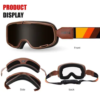 Винтажные мотоциклетные очки, ретро фотохромные очки для мотокросса, велосипедные очки Поверх очков, Противотуманные, ультрафиолетовые, лыжные Солнцезащитные очки 2