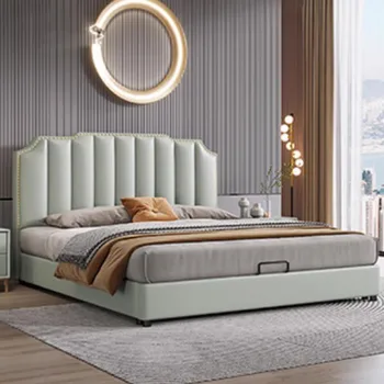 Высококачественная Скандинавская Двуспальная Кровать Дизайнерского дизайна из белого дерева Для хранения Полноразмерных каркасов кроватей Queen Многофункциональная мебель Cama De Casal 2