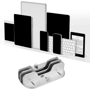Двойной вертикальный кронштейн для хранения из алюминиевого Сплава, Портативный Регулируемый Кронштейн для мобильного телефона, планшетного ПК, ноутбука 2