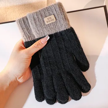 Женские зимние перчатки для сенсорного экрана, противоскользящие эластичные зимние перчатки для текстовых сообщений на весь палец для холодной погоды, защищающие руки 2