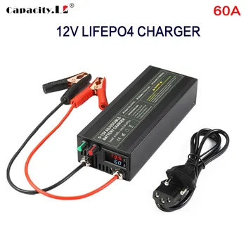 зарядное устройство Lifepo4 12 В, быстрая зарядка аккумулятора, адаптер литиевого зарядного устройства на 60 А для литий-железо-фосфатной батареи емкостью 100 АЧ и 200 Ач. 2